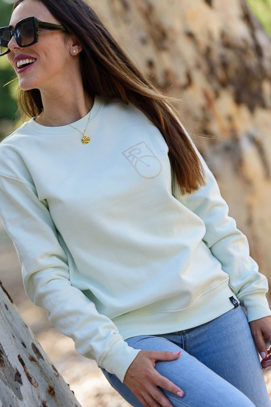 sudadera-escudo-verde-crema-Ciclit