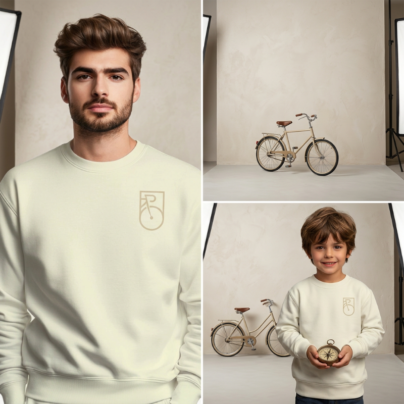 sudadera-escudo2-verde-crema-niño-Ciclit